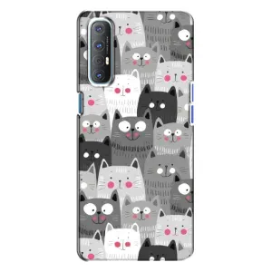 Чехлы с Котиками для Oppo Reno 3 (VPrint) (Рисованные котики)