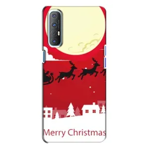 Різдвяні Чохли для Oppo Reno 3 (VPrint) (Санта з оленями)