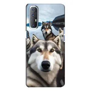 Чохол з Хаскі Oppo Reno 3 - (AlphaPrint) (Селфі Хаскі)