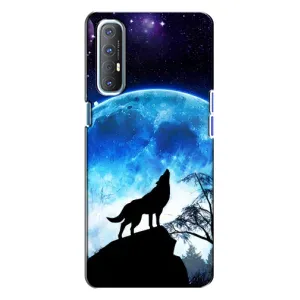 Защитные чехлы для Оппо Рено 3 (AlphaPrint) (ХИТ продаж) ВОЛК (Волк на луну)