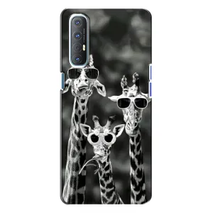 Силіконовий чохол з КАРТИНКАМИ літо для Oppo Reno 3 (AlphaPrint) (Жирафи в окулярах)