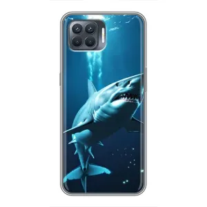 Чехол с картинкой «Хищники» для OPPO Reno 4 Lite (Акула под водой)