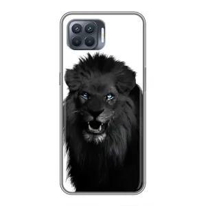 Чехлы с картинками животных OPPO Reno 4 Lite (Черный ЛЕВ)