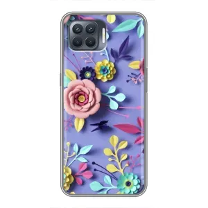 Чехлы с Цветами для OPPO Reno 4 Lite (VPrint) (Цветочный дизайн)
