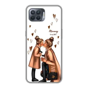 Чехол с печатью для OPPO Reno 4 Lite - (Мама с ребенком) (AlphaPrint) (Дочка и мама)