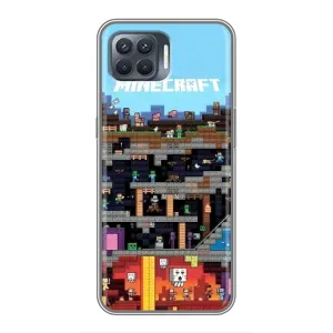 Чехол Майнкрафт на OPPO Reno 4 Lite (AlphaPrint) Minecraft (фон Minecraft)