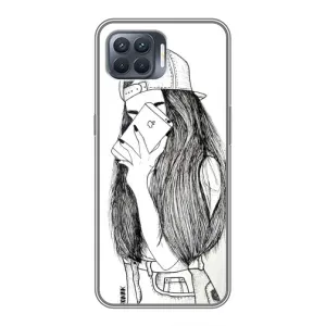 Чехол с печатью для OPPO Reno 4 Lite - (Мода) (AlphaPrint) (Фото девочки)