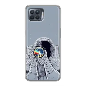 Чехол NASA для OPPO Reno 4 Lite (AlphaPrint) (Космонавт фото)