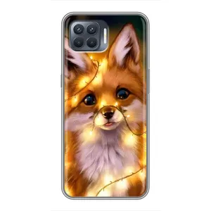 Чехлы с картинкой Лисички для OPPO Reno 4 Lite (VPrint) (Лисичка в гирляндах)