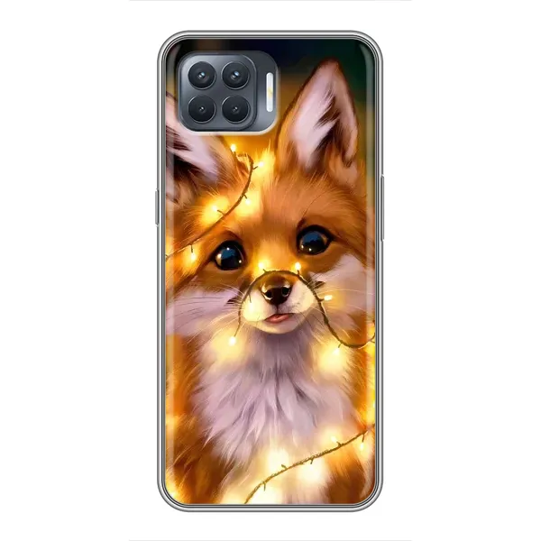Чехол с принтом «Лисичка в гирляндах» для OPPO Reno 4 Lite
