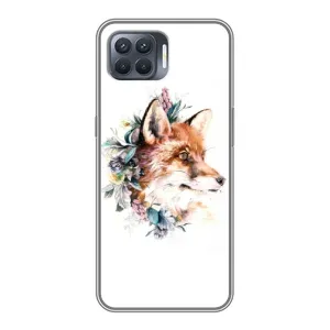 Чехлы с картинкой Лисички для OPPO Reno 4 Lite (VPrint) (Лисичка в цветочках)