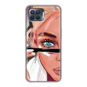 Чехол с печатью для OPPO Reno 4 Lite - (Мода) (AlphaPrint) (Макияж)