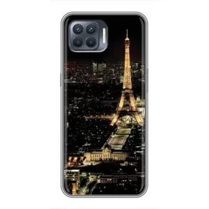 Чехол Эйфелева Башня для OPPO Reno 4 Lite - (AlphaPrint) (Ночной Париж)