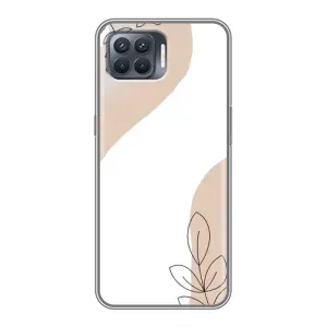 Силиконовый чехол с принтом в цветах на OPPO Reno 4 Lite (Нюдовая веточка абстракция)