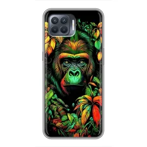 Чохол з Мавпами OPPO Reno 4 Lite - (AlphaPrint) (Мавпа в квітах)