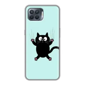 Чехол с принтом для OPPO Reno 4 Lite (AlphaPrint) Модные коты (Падающий кот)