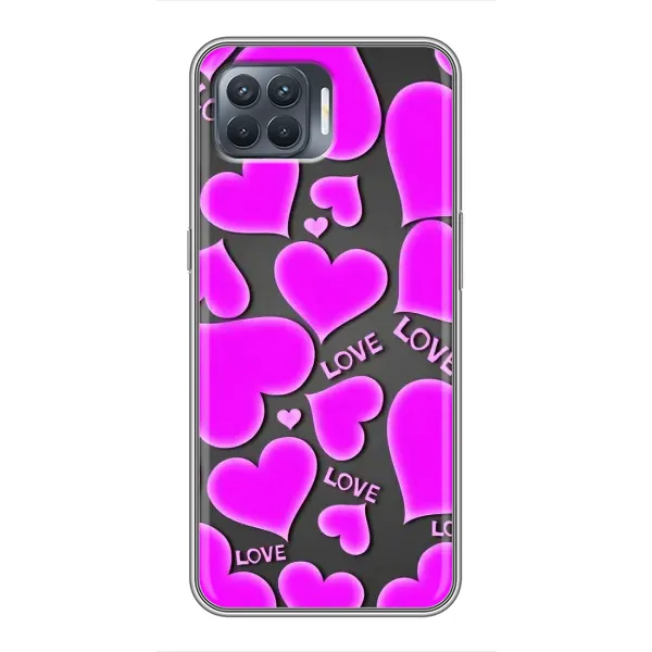 Чехол с принтом «Pink hearts» для OPPO Reno 4 Lite Чехол с принтом «Pink hearts» для OPPO Reno 4 Lite