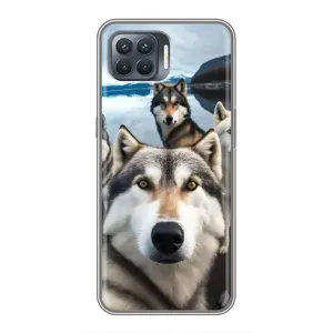 Чехол с Хаски для OPPO Reno 4 Lite - (AlphaPrint) (Селфи ХАски)