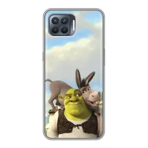 Чехол с мультфильмом Шрек на OPPO Reno 4 Lite (Шрек и Осел)