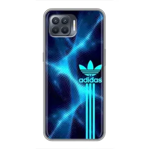 Чехлы Адидас для OPPO Reno 4 Lite (AlphaPrint) (Синий Адидас)