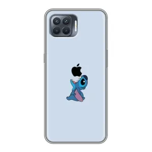Чехол с принтом Стич на OPPO Reno 4 Lite (Stitch apple)