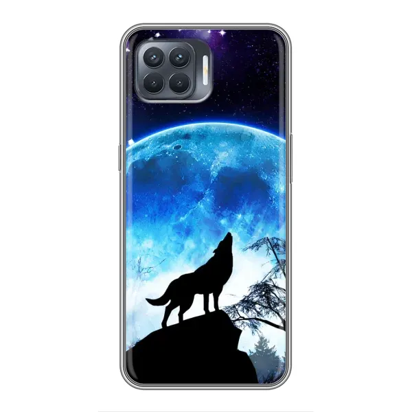 Чехол с принтом «Волк на луну» для OPPO Reno 4 Lite