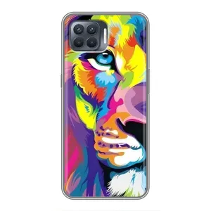 Чехол со Львом для OPPO Reno 4 Lite (VPrint) (Яркий Лев)