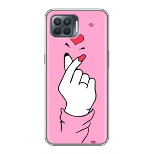Чехол с принтом для OPPO Reno 4 Lite (AlphaPrint - Знак сердечка) (Знак Love)