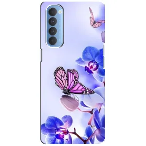 Чохли з квітами для Oppo Reno 4 Pro (VPrint) (Метелик на квітах)