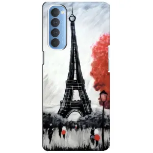 Чехол Эйфелева Башня для Oppo Reno 4 Pro - (AlphaPrint) (Башня в Париже)