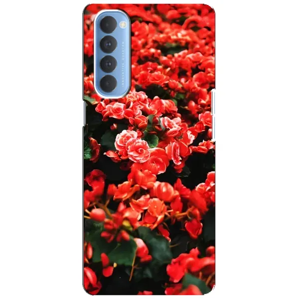 Чохол з принтом «Квіти червоні» для OPPO Reno 4 Pro