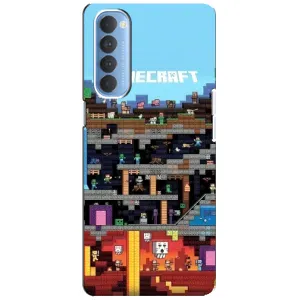 Чохол Майнкрафт на Oppo Reno 4 Pro (AlphaPrint) Minecraft (фон Minecraft)