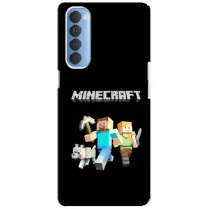 Чохол Майнкрафт на Oppo Reno 4 Pro (AlphaPrint) Minecraft (герої Minecraft)