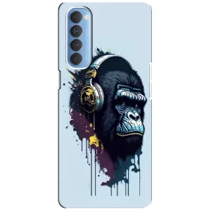 Чохол з Мавпами Oppo Reno 4 Pro - (AlphaPrint) (Горила в навушниках)