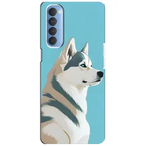 Чехол с Хаски для Oppo Reno 4 Pro - (AlphaPrint) (Хаски арт)