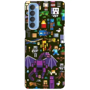 Чохол Майнкрафт на Oppo Reno 4 Pro (AlphaPrint) Minecraft (Колаж Майнкрафт)