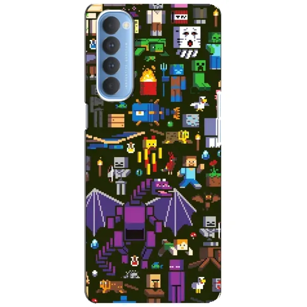 Чехол с принтом «Коллаж Майнкрафт» для OPPO Reno 4 Pro