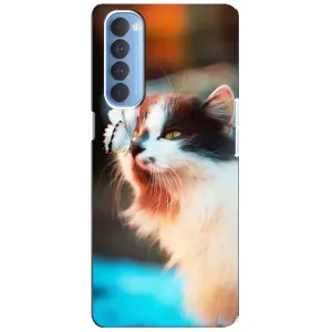 Чохол на ОППО Рено 4 Про з Котиками (VPrint) (Котик з метеликом)