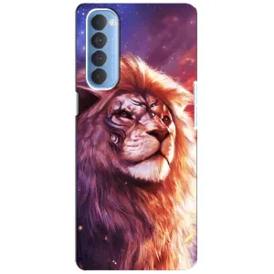 Чохол з картинкою ЛЕВ для Oppo Reno 4 Pro (VPrint) (Красочний Лев)