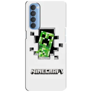 Чохол Майнкрафт на Oppo Reno 4 Pro (AlphaPrint) Minecraft (кріпер Майнкрафт)