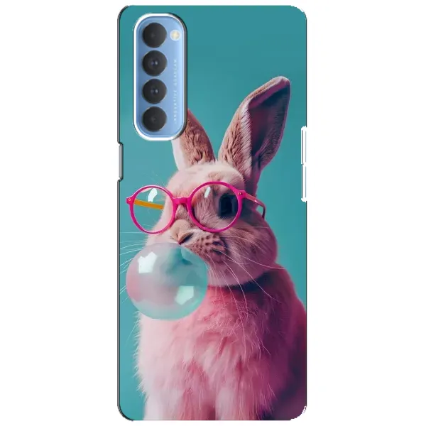 Чехол с принтом «Кролик в очках» для OPPO Reno 4 Pro