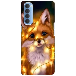 Чохли з картинкою Лисичка для Oppo Reno 4 Pro (VPrint) (Лисичка в гірляндах)
