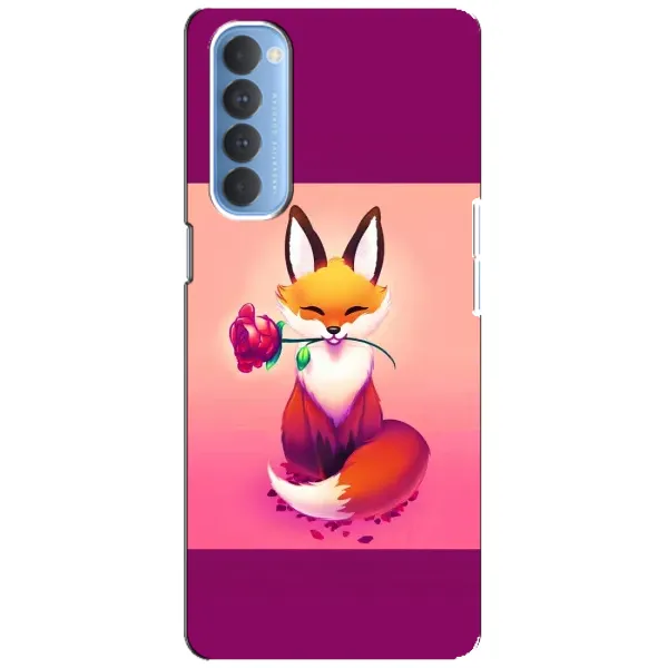 Чехол с принтом «Лисичка с розочкой» для OPPO Reno 4 Pro