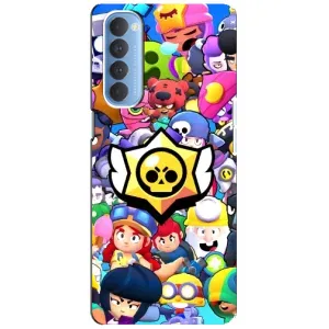Чехол для Oppo Reno 4 Pro Бравл Старс (VPrint) (Лого Brawl Stars)