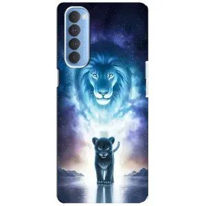 Чохол з картинкою ЛЕВ для Oppo Reno 4 Pro (VPrint) (Маленький лев)