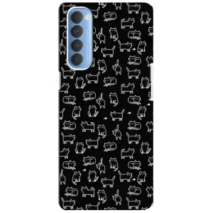Чехол с принтом для Oppo Reno 4 Pro (AlphaPrint) Модные коты (Меленькие котики)