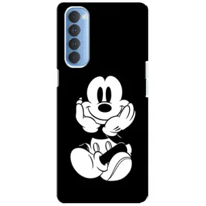Эксклюзивный чехол для Oppo Reno 4 Pro (AlphaPrint - Мультяшные) (Микки на черном)