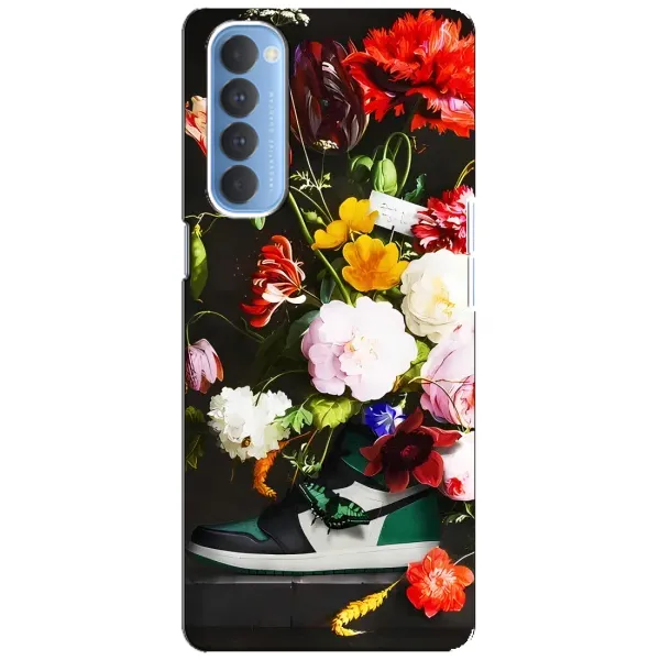 Чехол с принтом «Nike цветы» для OPPO Reno 4 Pro