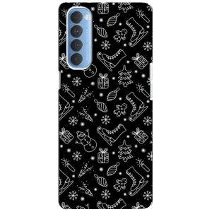 Новорічні, Святкові Чохли для Oppo Reno 4 Pro - 2024 год (Новорічний фон)