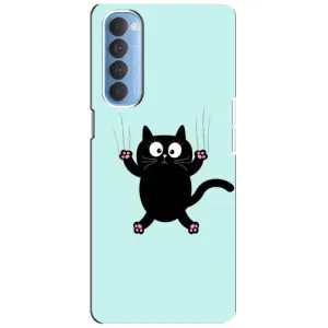Чехол с принтом для Oppo Reno 4 Pro (AlphaPrint) Модные коты (Падающий кот)